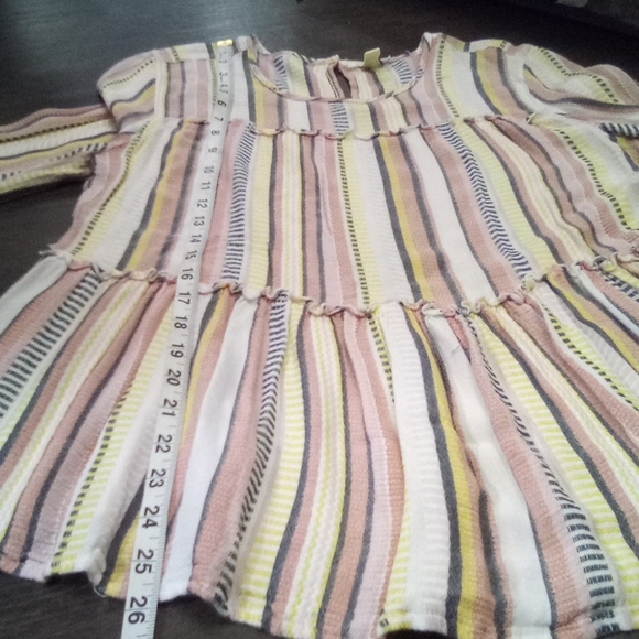 Miami Boho Textured Ruffle Tiers Vertical Multi Color Top - Picture 14 of 16